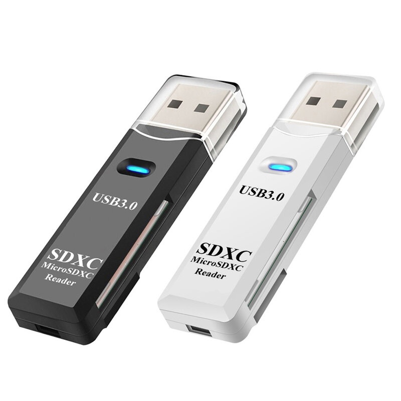 2 في 1 قارئ بطاقة USB 3.0 مايكرو SD/SDXC عالية السرعة نقل TF SD قارئ بطاقة الذاكرة SDHC SDXC MMC محرك المحمولة الحرة
