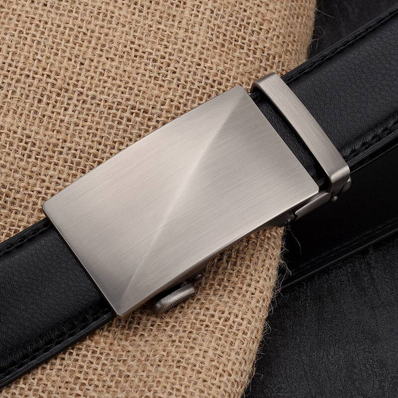 WOWTIGER-حزام جلد رجالي ، حزام بإبزيم أوتوماتيكي ، بعرض 3.5 سنتيمتر ، جودة عالية قابلة للتعديل