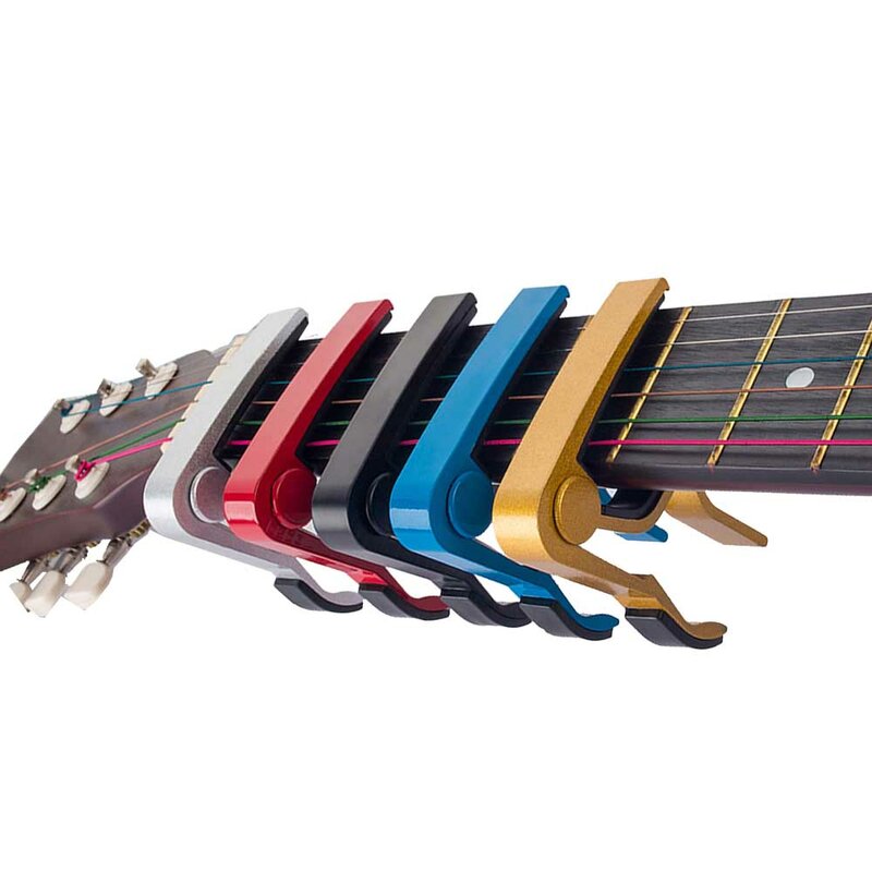 ملحقات جيتار كابو معدني أجزاء عالمية من سبائك الألومنيوم صوتي كلاسيكي ضبط كابو مفتاح مشبك سريع التغيير للجيتار