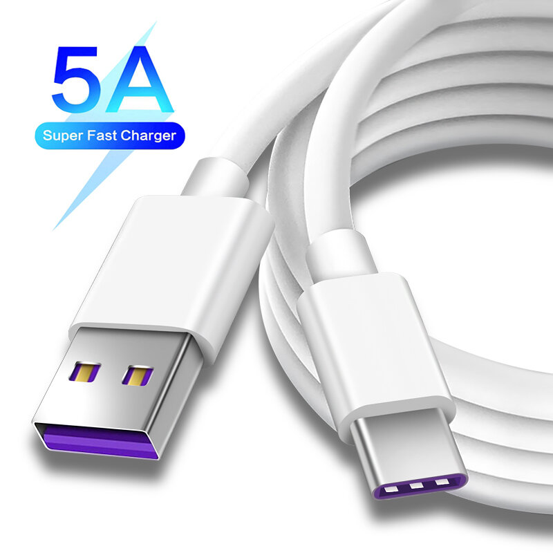 5A الأصلي USB كابل نوع C كابل شحن سريع شحن سريع لهواوي سامسونج شاومي الهاتف المحمول شاحن الحبل USB-C كابل