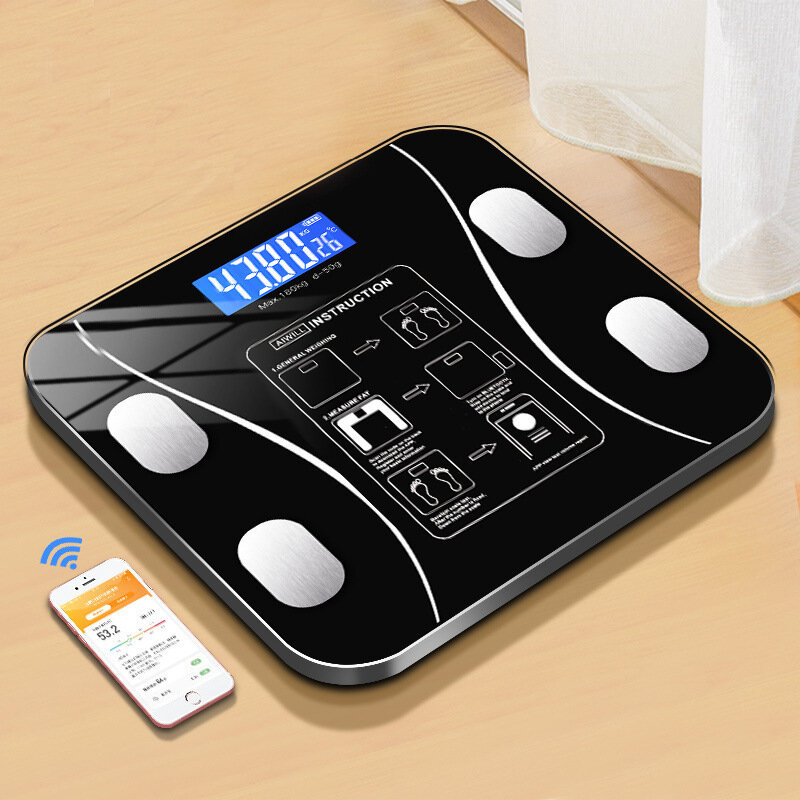 ميزان الجسم الصغيرة المنزلية إعادة اختبار الدهون الميزان ميزان إلكتروني بلوتوث الذكية الدهون في الجسم مقياس رقمي الكبار الوزن