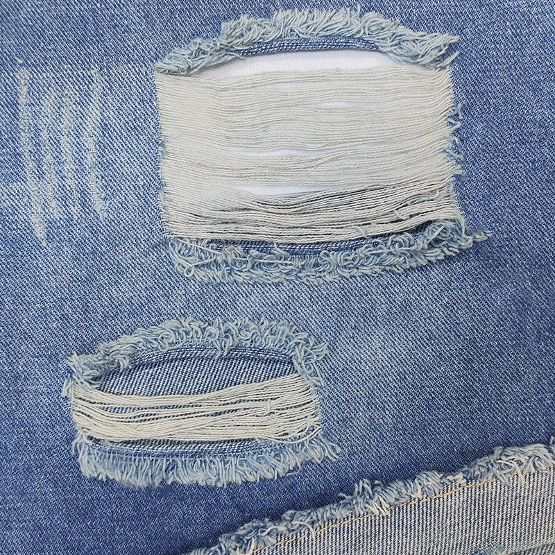 بنطلون جينز مستقيم فضفاض للسيدات موضة صيف 2022 بنطلون جينز نسائي ممزق ملابس طريق نسائية من قماش الدنيم
