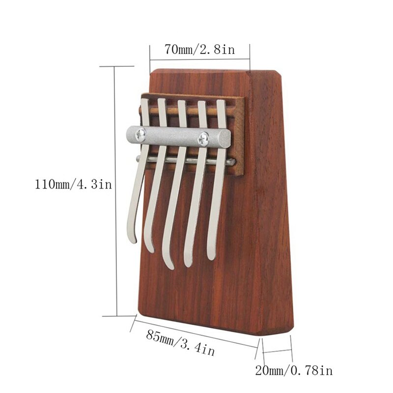 5 مفاتيح Kalimba الإبهام البيانو عالية الجودة الخشب الجسم آلة موسيقية مع التعلم لحن المطرقة للمبتدئين