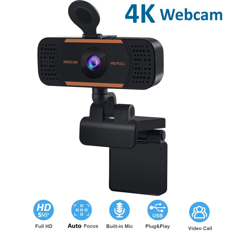 4K كاميرا مؤتمر PC كاميرا أوتوفوكس USB كاميرا ويب الكمبيوتر المحمول سطح المكتب لاجتماع مكتب المنزل مع MIC 1080P كامل HD كاميرا ويب