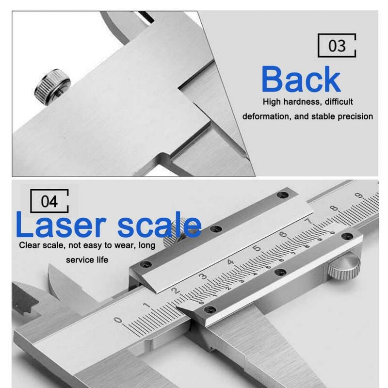 0-150 مللي متر 0.02 مللي متر الفولاذ المقاوم للصدأ الورنية الفرجار المعادن أدوات قياس مسطرة قياس أداة الصناعية صندوق تخزين العدة