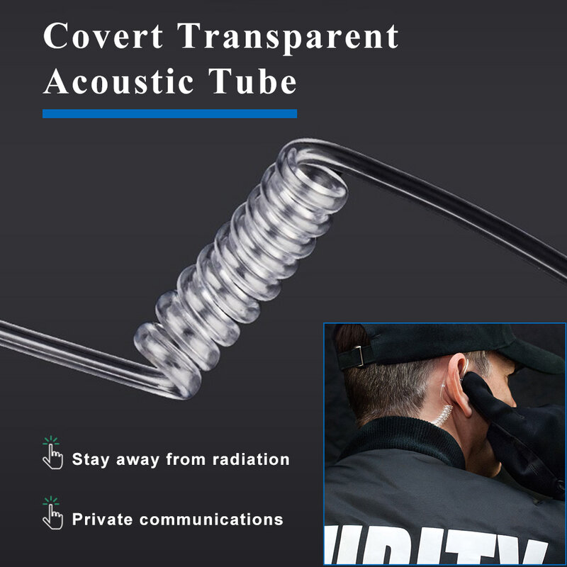 Throat Mic Walkie-Talkie Headset Transceiver Covert Tube Finger PTT Earpiece For Kenwood Baofeng UV 5R UV 82 RT622 RB618