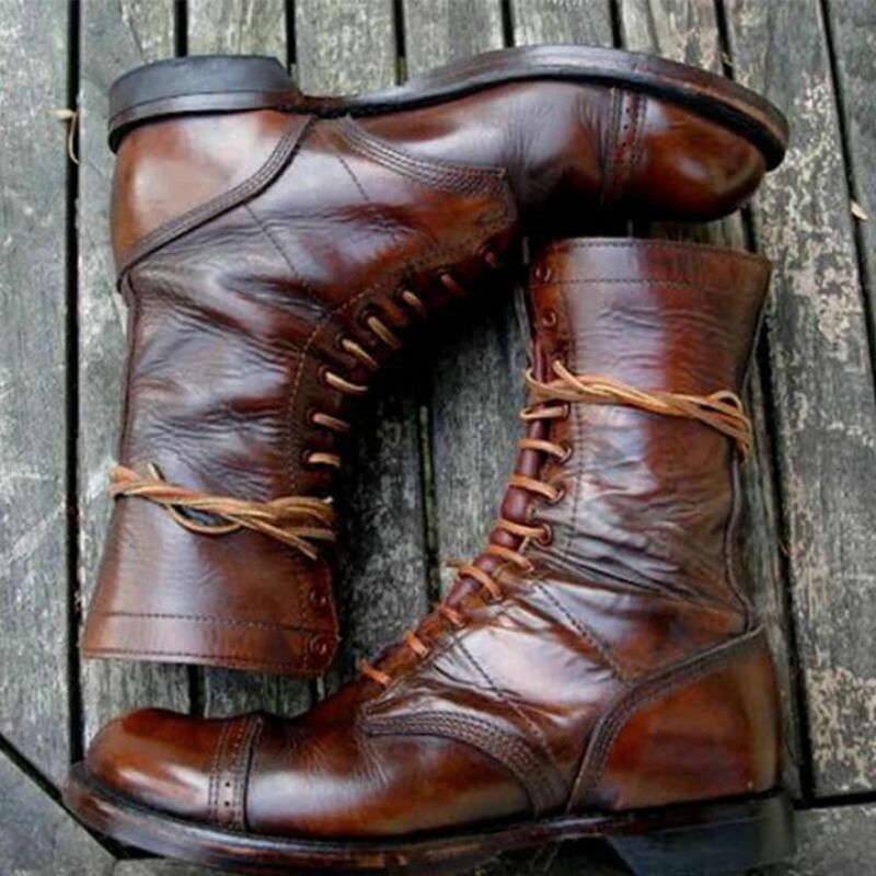 جلد بو للرجال أنيقة منحوتة يدويا الدانتيل يصل الأحذية الكلاسيكية أحذية الرجال أحذية غير رسمية موضة الشتاء أحذية قتالية KR077