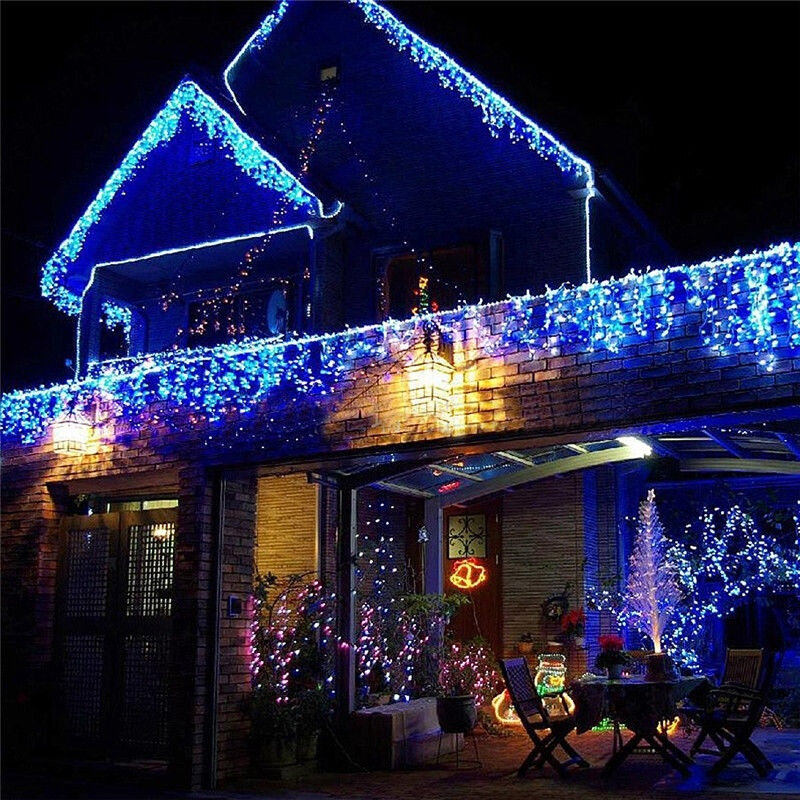 أضواء عيد الميلاد اكليل LED جارلاند الستار سلسلة أضواء 5 متر دروب 0.4-0.6 متر الديكور في الهواء الطلق للحزب حديقة المنزل الزفاف