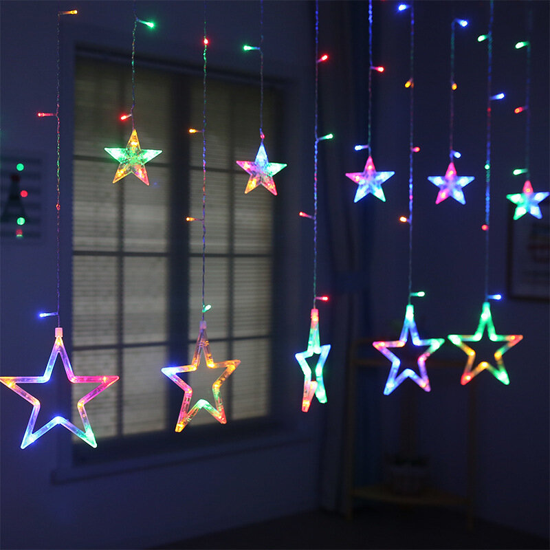 LED سلسلة الديكور للمنزل حفلة عطلة الإضاءة أضواء عيد الميلاد داخلي/في الهواء الطلق EU220V/US110V الجنية أضواء القمر ستار مصباح