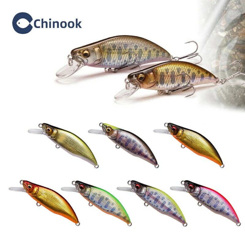 Chinook 4.2g أسماك صغيرة Wobblers العائمة الصيد السحر البلمة كرانكبيت الاصطناعي الصلب بايك سمك لوري Wobblers