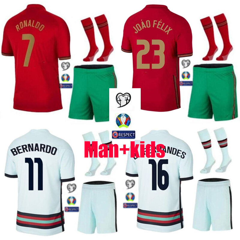 Maillot البرتغال جيرسي 2021 قميص للأولاد والرجال الكبار الأطفال طاقم كرة قدم رياضية الاطفال قمصان كرة قدم رونالدو