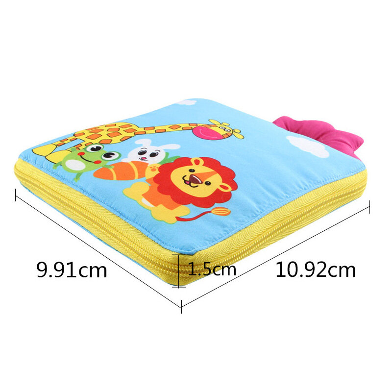 12 Pages Educational Baby Toys Hot Infant Kids Early Development Cloth Books Cartoon Animal Learning Unfolding Activity Books