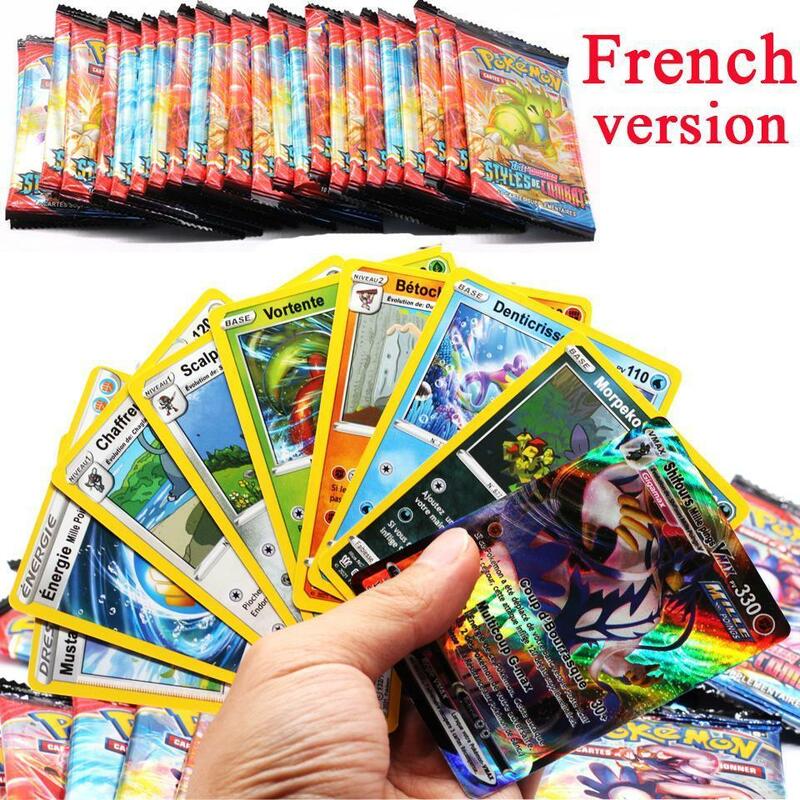 9 قطعة بطاقات البوكيمون الفرنسية السيف والدرع معركة أنماط كاملة مختومة صندوق البيع بالتجزئة تتطور السماء Pokemones بطاقة للأطفال الهدايا