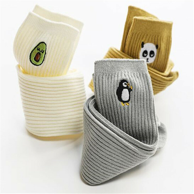 Length 30cm Cartoon Kids Girls Socks Spring Autumn Baby Boy Socks Cotton Knitted Girl Socks for Children 3D Embroidery Style