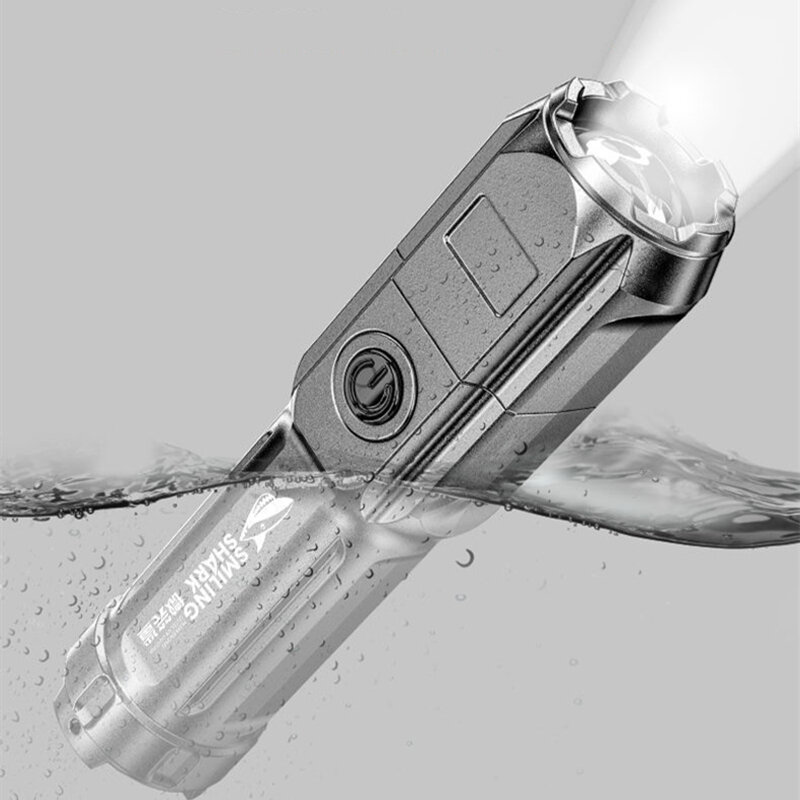 ضوء قوي مصباح ليد جيب التكتيكية الشعلة المدمج في 18650 بطارية التكبير تسليط الضوء USB قابلة للشحن مصباح مقاوم للماء فائقة مشرق