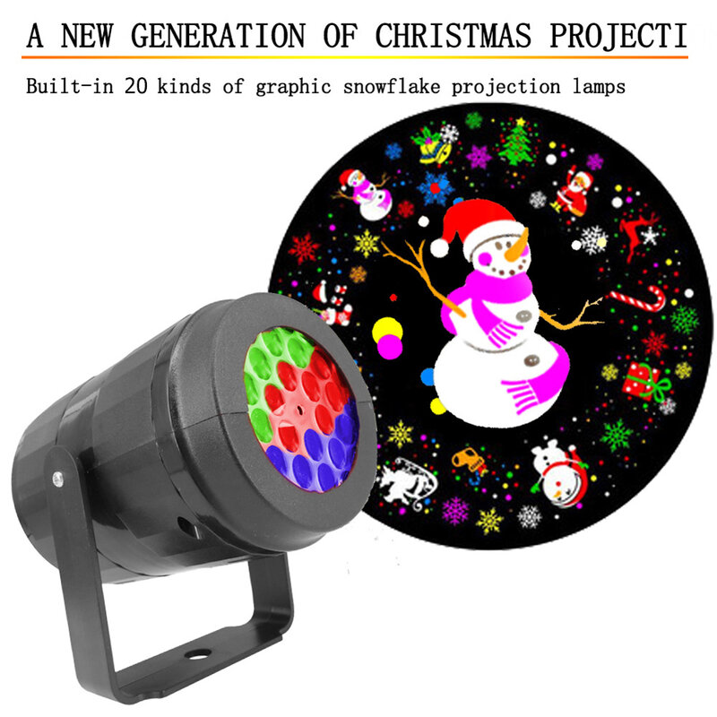 LED جهاز عرض الكريسماس مصابيح حفلات ندفة الثلج جهاز عرض ليزر ضوء المرحلة عيد الميلاد نمط عطلة الإضاءة زينة عيد الميلاد