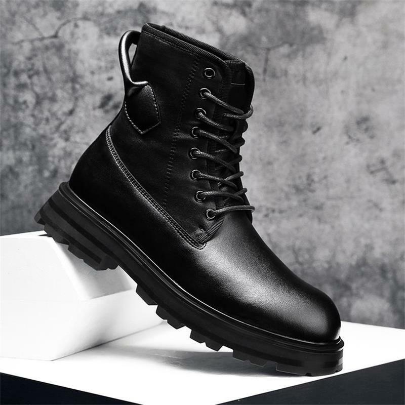 شتاء جديد حذاء رجالي أسود بولي Classic الكلاسيكية جولة تو سميكة سوليد الدانتيل متابعة مريحة موضة عادية كل مباراة في الهواء الطلق الأحذية 6KF668