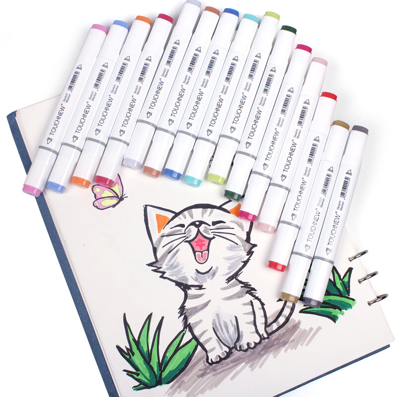 80 ألوان أقلام خطاط (ماركر) المزدوج نصائح الفن رسم أقلام خطاط (ماركر) للفنانين مع حالة وقائية ل رسم انطباعات الكبار التلوين #6