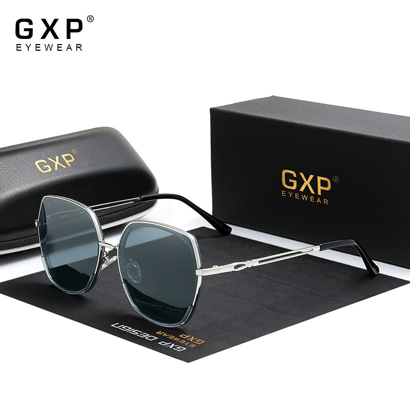 نظارات شمسية نسائية GXP, نظارات شمسية نسائية GXP بعدسات مستقطبة بتصميم فراشة من الفولاذ المقاوم للصدأ إكسسوارات نظارات شمسية