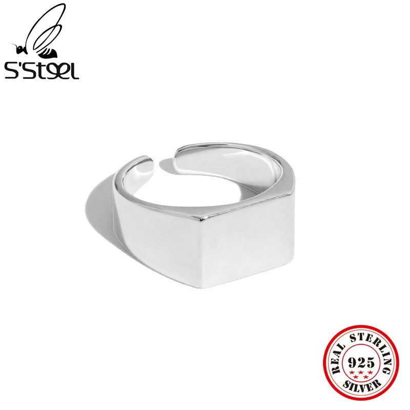 S'STEEL الحد الأدنى قابل للتعديل خواتم للنساء فضة 925 هندسية العصرية خاتم بتسمية المصمم 2021 الاتجاه غرامة مجوهرات هدية