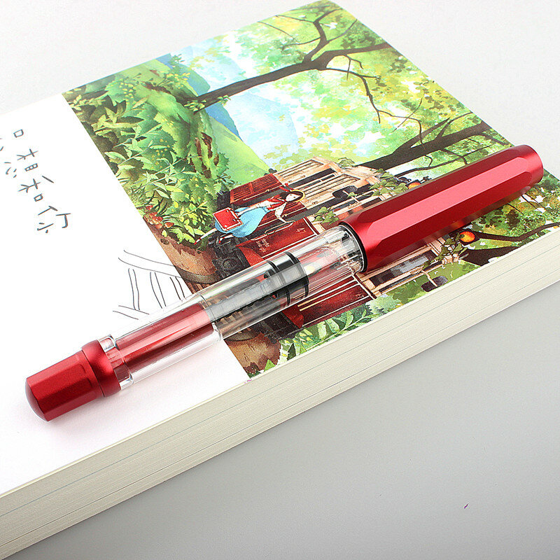 قلم حبر T018 معدني وشفاف فراغ ملء الفولاذ المقاوم للصدأ نافورة القلم F 0.5 مللي متر/EF0.38MM بنك الاستثمار القومي هدية اللوازم المكتبية