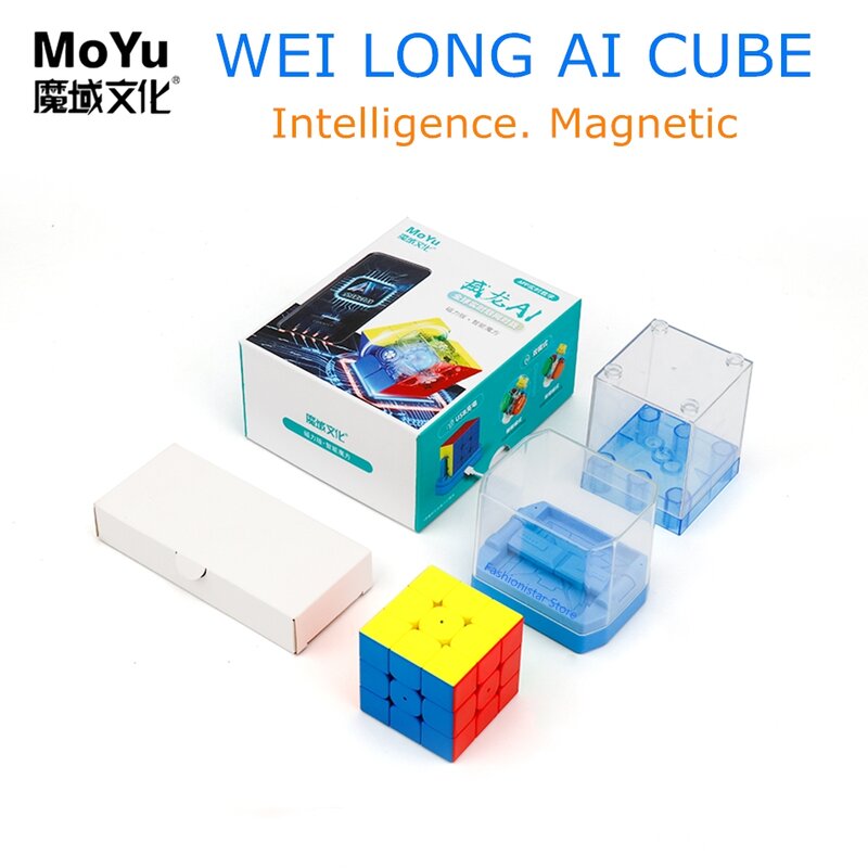 moyu weilong Ai cube MoyuWeilong Ai مكعب ، Moyu 3x3x3 المغناطيسي مكعب 3x3x3 Cubo ماجيك المهنية المكعب السحري 3x3 المغناطيسي الذكاء مكعب لعبة