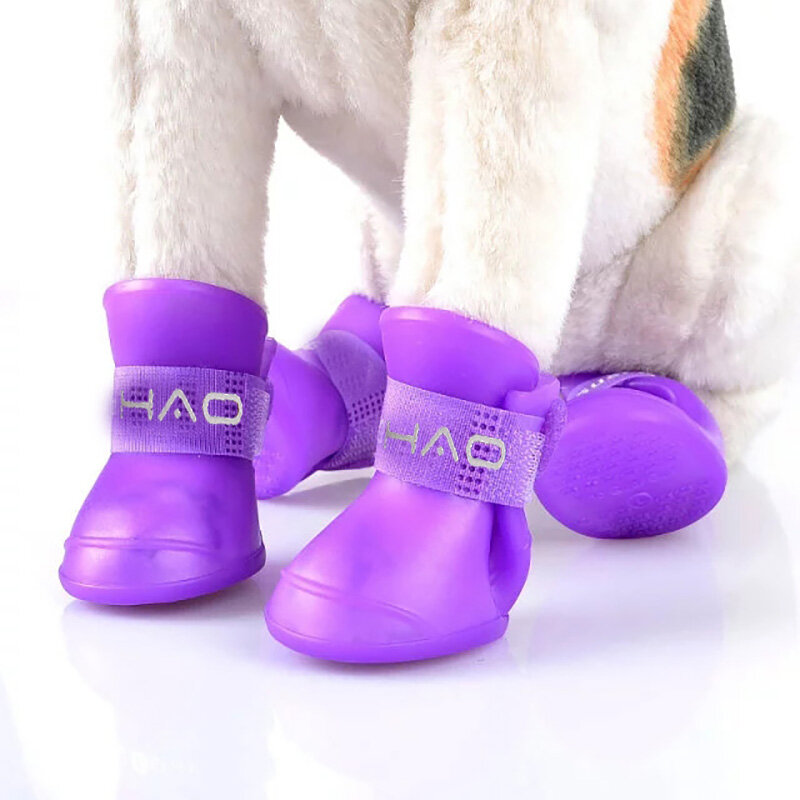 كلب Rainshoes مقاوم للماء سيليكون حذاء كلب المضادة للانزلاق أحذية لل صغير كلاب متوسطة وكبيرة الحجم القطط الأيام الممطرة تظهر مستلزمات الحيوانات ...