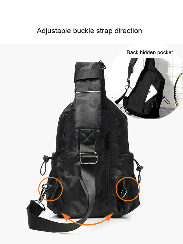 الرجال حقيبة الصدر حقيبة تخزين بسيطة السفر صغيرة التمويه 7.9 بوصة باد المحمول الأسود Crossbody حقيبة الكتف حقيبة اليد أكياس
