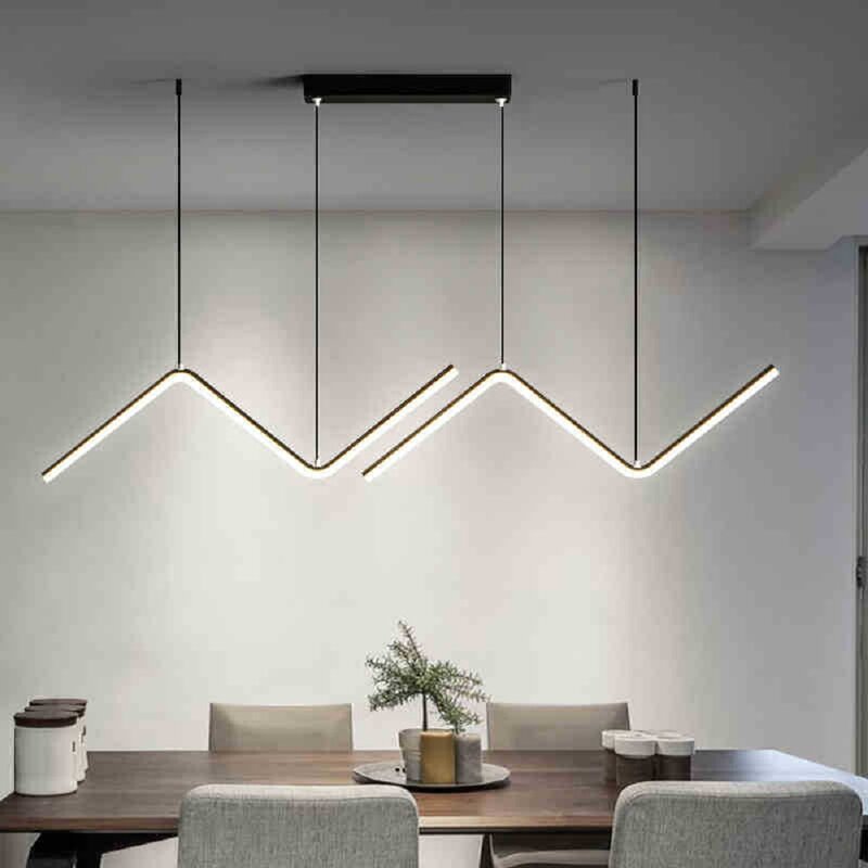 الحديثة LED الثريا مطعم مصباح بسيط الحديثة شخصية بار مقهى الشمال خطوط إضاءة داخلية ديكور المنزل