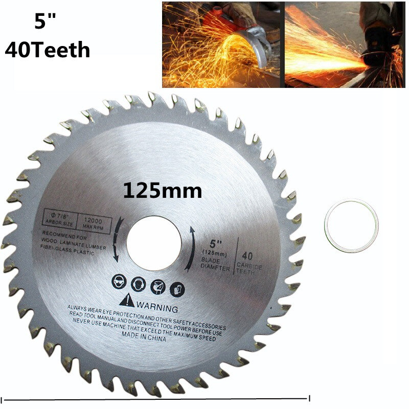 115/125 مللي متر 40 الأسنان كربيد شفرة المنشار المستديرة الخشب أسطوانة تقطيع لقطع اللوح المعدني لماكيتا زاوية طاحونة الملحقات