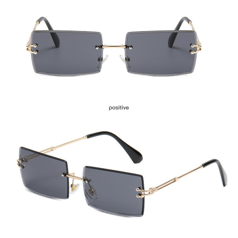 2021 نظارات شمسية كلاسيكية للنساء ماركة مصمم موضة بدون إطار التدرج نظارات شمسية ظلال قطع عدسة السيدات بدون إطار نظارات