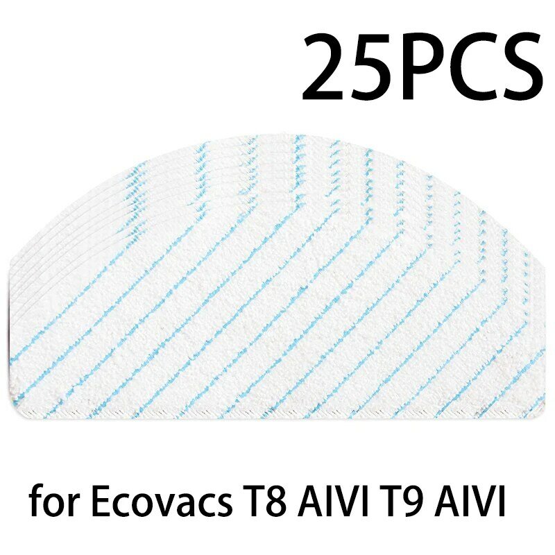 25 قطعة ستوكات ممسحة ل ECOVACS DEEBOT OZMO T8 T8 AIVI T9 N8 برو جهاز آلي لتنظيف الأتربة تنظيف القماش الخرق