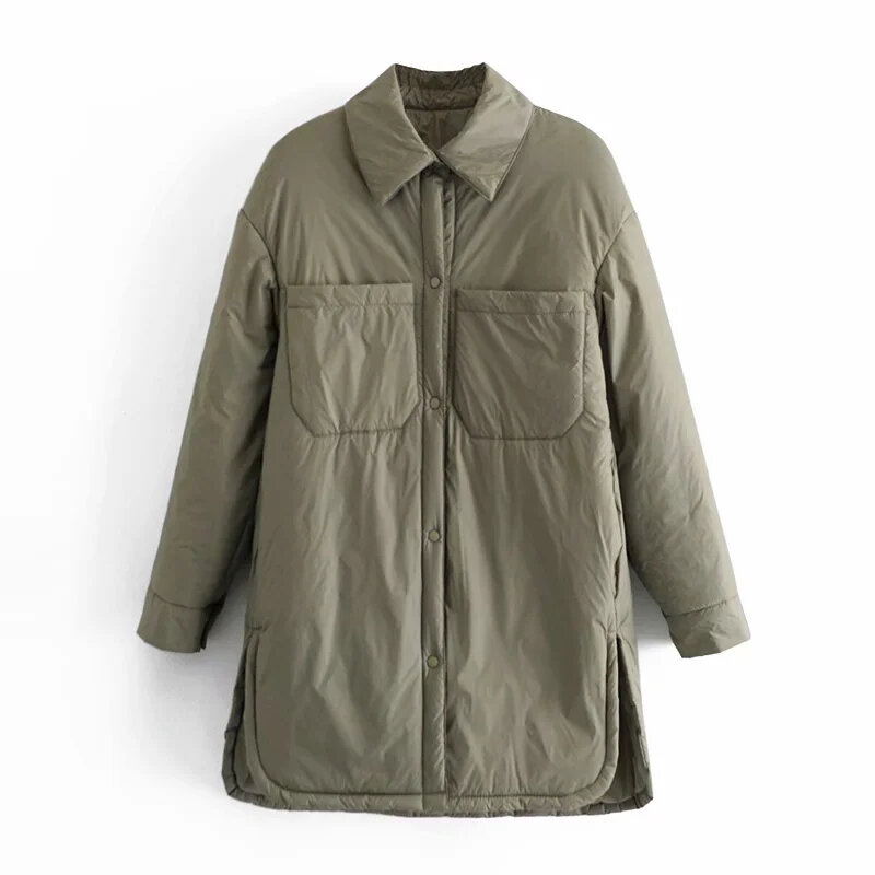 معطف شتوي دافئ باركاس مقاس كبير موضة 2021 معاطف نسائية قميص جاكيتات Armygreen ملابس خارجية معطف غير رسمي ملابس خروج