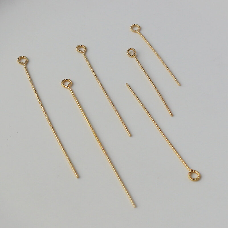 فراغ تصفيح الذهب النحاس الملتوية 9-شكل دبابيس نهاية الإبر لصنع المجوهرات والاكسسوارات 0.7 مللي متر 30 قطعة