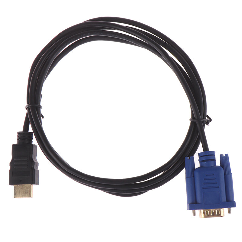 1.8 متر كابل HDMI متوافق HDMI-متوافق مع VGA 1080P HD مع كابل محول الصوت إلى كابل تجهيز مرئي أسود كابل ضوئي #5