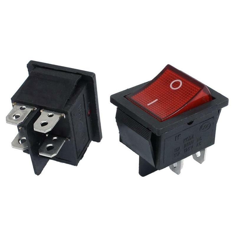 2 قطعة الأحمر مفتاح روك الضوء 15a/250 فولت التيار المتناوب 2 دبوس On/off تبديل الطاقة المعدات الكهربائية مع مفاتيح 3.1 × 2.5 سنتيمتر توريد Lig C1I3