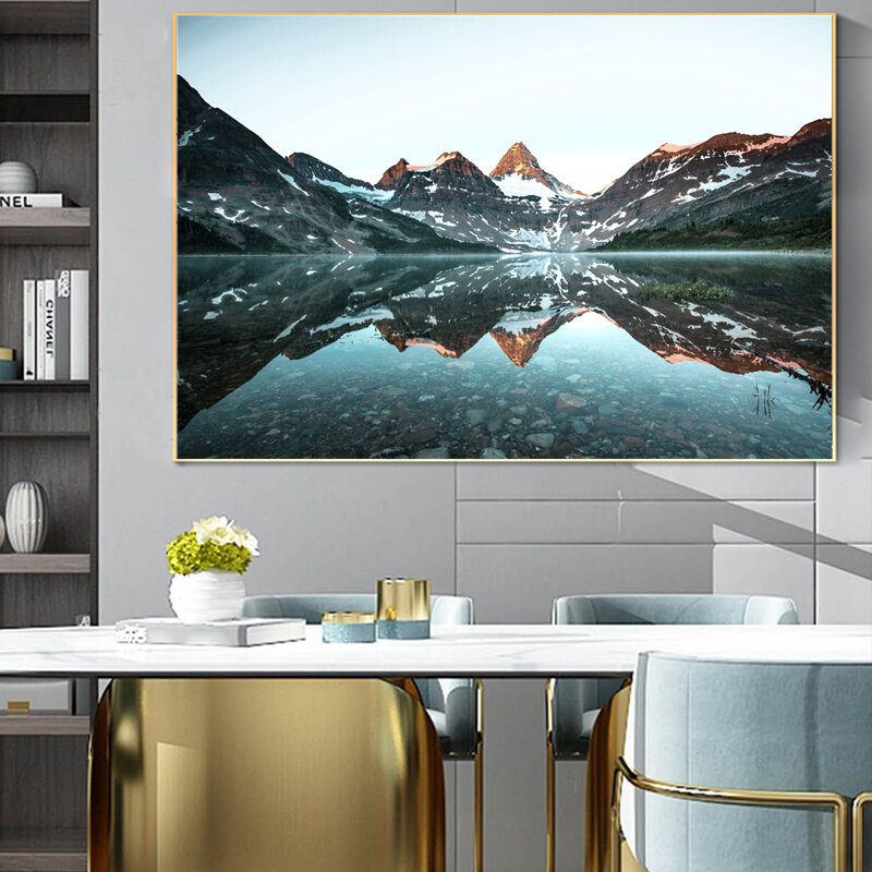 البحيرات والجبال المشهد قماش اللوحة الغابات مشهد المشارك و يطبع جدار صورة فنية لغرفة المعيشة فندق ديكور المنزل
