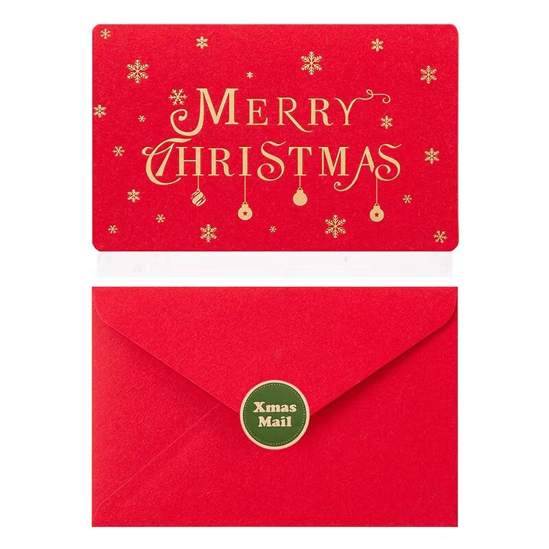 6 قطعة بطاقة معايدة في عيد الميلاد مجموعة الساخن ختم بطاقة المعايدة مع المغلف صديق الأسرة نعمة بطاقة بريدية