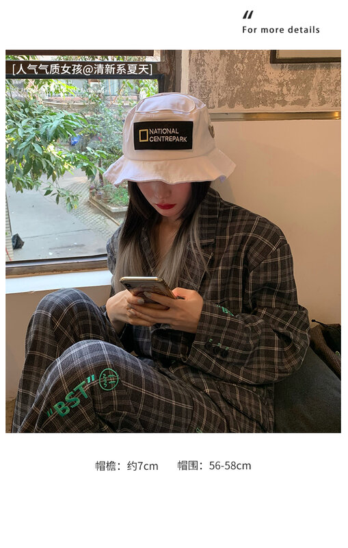 الكورية Ins الإنترنت المشاهير التصحيح غطاء الوجه دلو صغير المرأة عادية جديدة الشمس واقية صياد قبعة