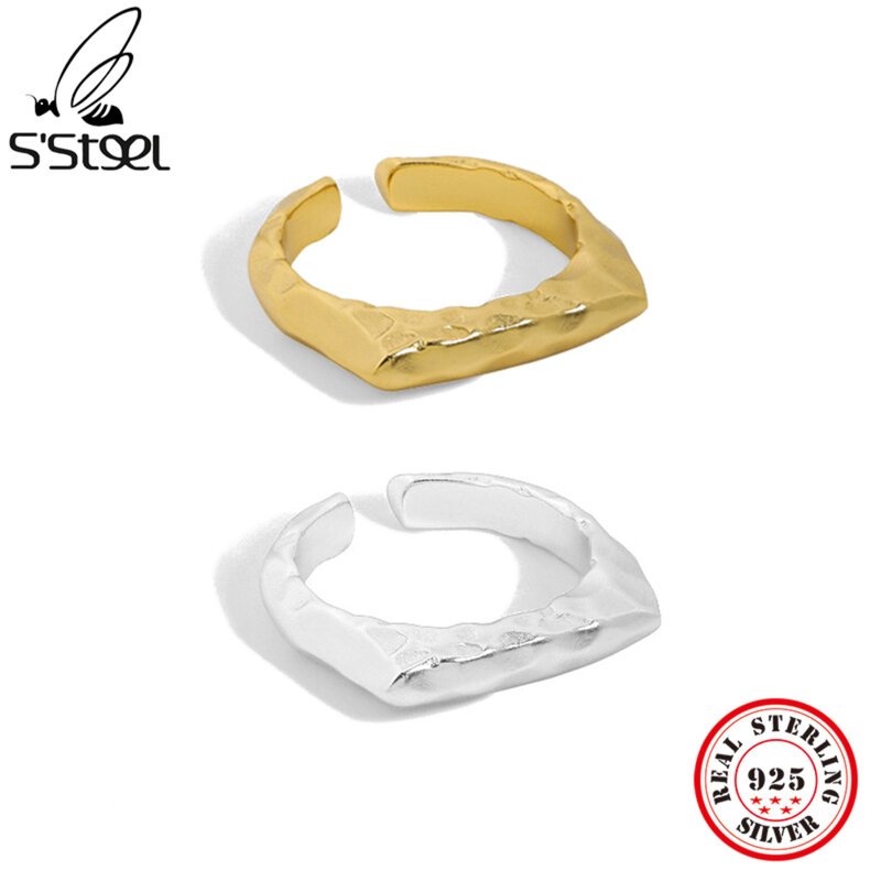 S'STEEL 925 الفضة الاسترليني تصميم الكورية الحد الأدنى افتتاح حلقة هدايا للنساء المشاركة قابل للتعديل الإكسسوارات والمجوهرات