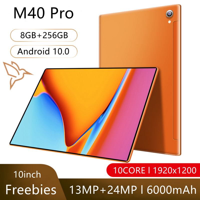الكمبيوتر اللوحي M40 Pro ذو الإصدار العالمي الذي يعمل بنظام الأندرويد 10 بوصات ، كمبيوتر محمول للألعاب مزود بذاكرة عشوائية 8 جيجابايت + ذاكرة قرا...