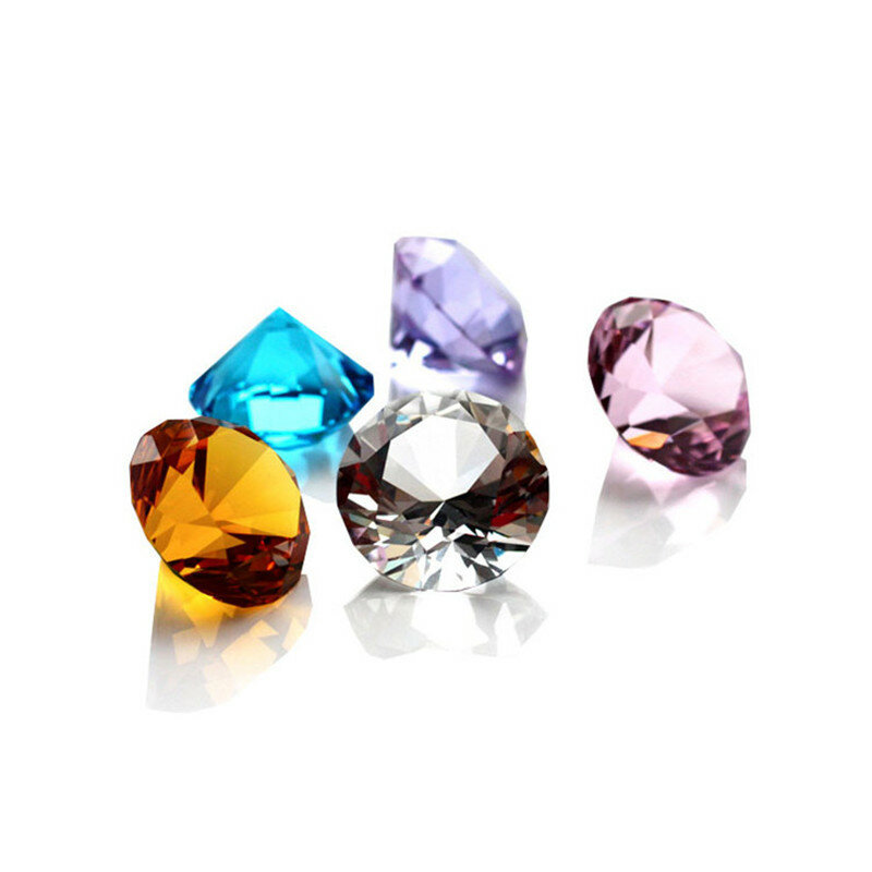 ألوان كبيرة الزجاج الماس الأوجه قص كريستال مجوهرات ديكور الماس رومانسية اقتراح ديكور المنزل الحلي هدايا الحفلات اللعب