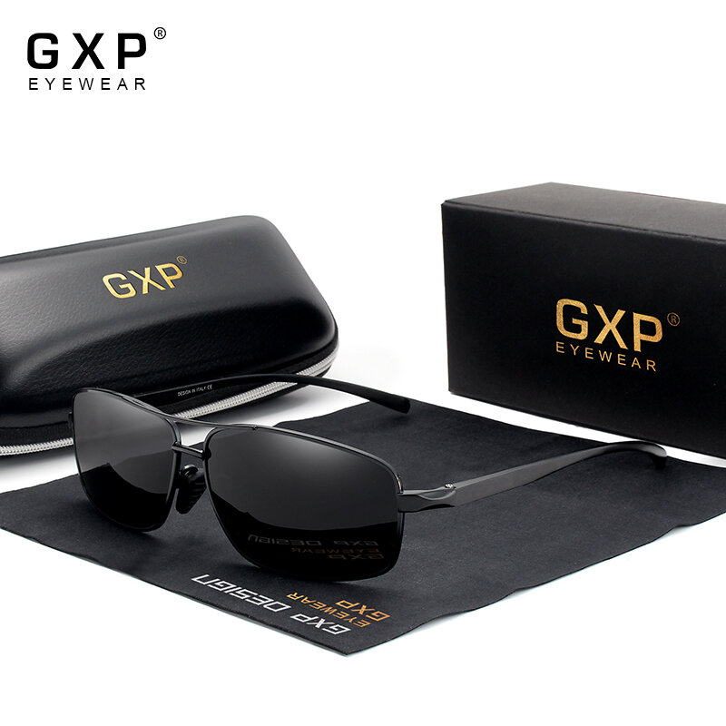 GXP مربع الرجال النساء الألومنيوم المغنيسيوم نظارات عالية الجودة الاستقطاب UV400 عدسة الكلاسيكية الرجعية نمط ظلال نظارات شمسية