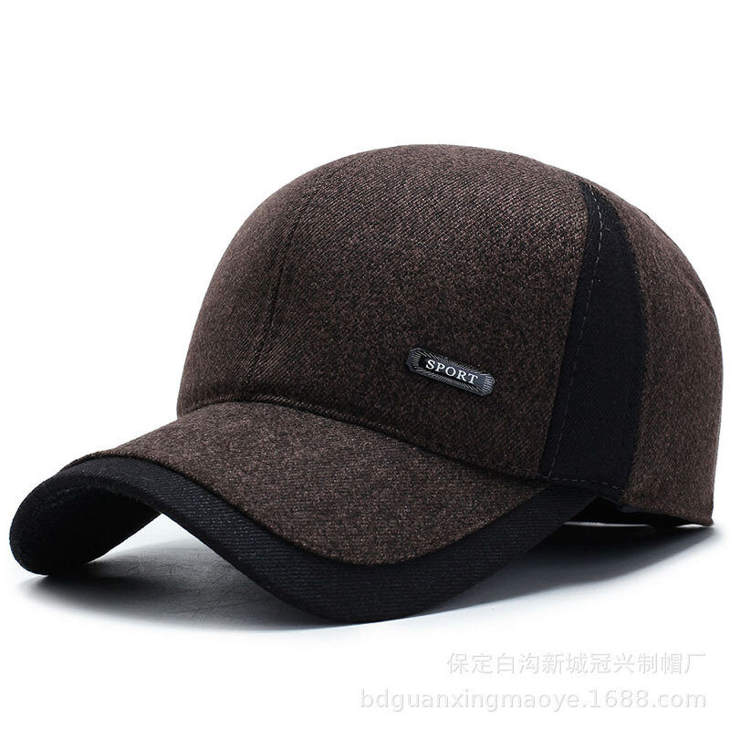 قبعة بيسبول الرجال جديد الشتاء قبعة قطنية سدادات حماية الأذن قبعة دافئة عادية موضة الكورية أبي قبعة