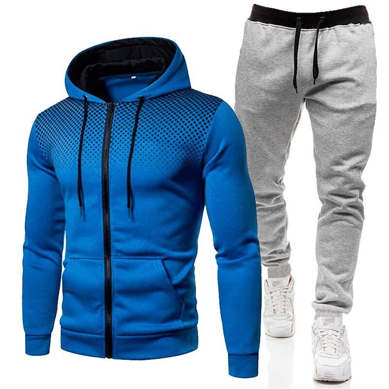 جديد 2021 ملابس الرجال الشتوية مجموعة الطباعة هوديي الصوف سستة البلوز رياضية غير رسمية Sweatpants رياضية موضة الصوف سترة