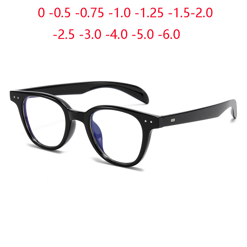 1.56 Aspheric Anti Blue Rays Oval Prescription Glasses For The Nearsighted TR90 Optical Spectacles Diopter 0 -0.5 -0.75 To -6.0