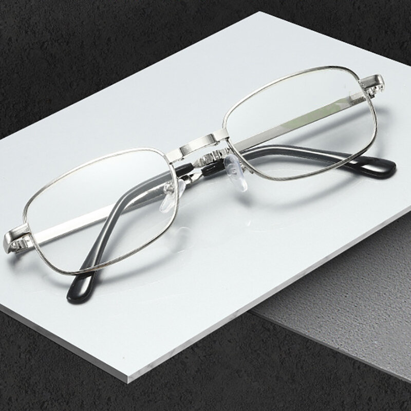 نظارات للقراءة قابلة للطي + 100 ~ + 400 مع حافظة نظارات واقية من الضوء الأزرق للنساء والرجال