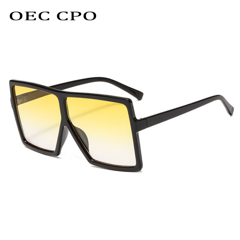 خمر المتضخم النظارات الشمسية النساء/الرجال موضة نمط ساحة ماركة تصميم نظارات شمسية الرجال التدرج عدسة Oculos UV400 O27