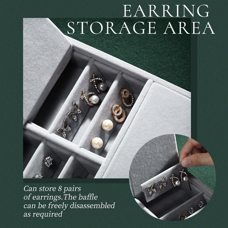 Casegrace كتاب مجوهرات صندوق تخزين سطح المكتب منصة عرض المجوهرات المنظم ل أقراط حلقة قلادة مجوهرات تخزين النعش المنظم