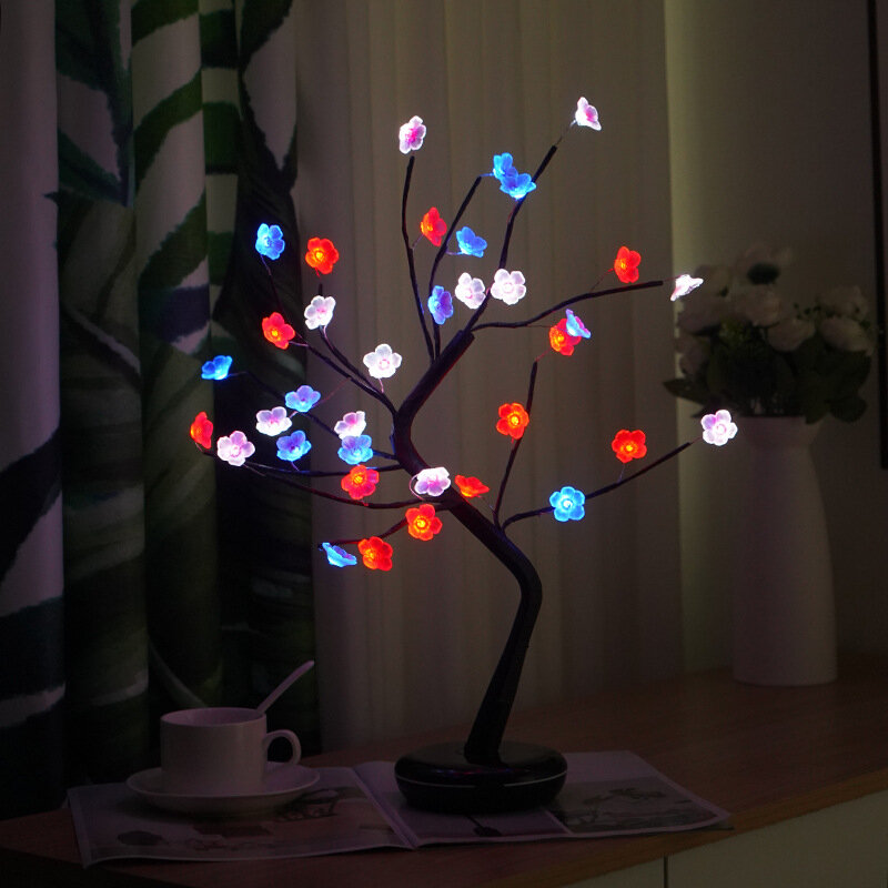 LED ضوء شجرة ملونة RGB التحكم عن بعد نوم الديكور ليلة مصباح الجنية أضواء الأسلاك النحاسية بار مقهى مخزن هدايا عيد